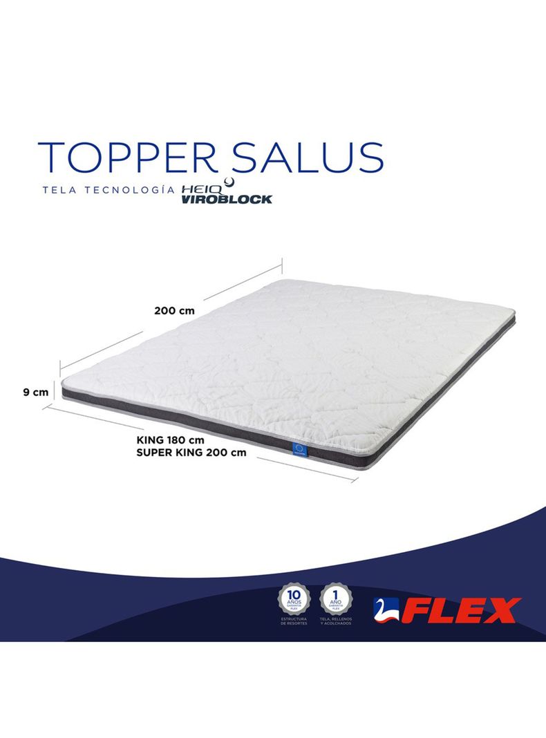 Topper Enrollado Salus King + Pack de Almohadas Salus-1