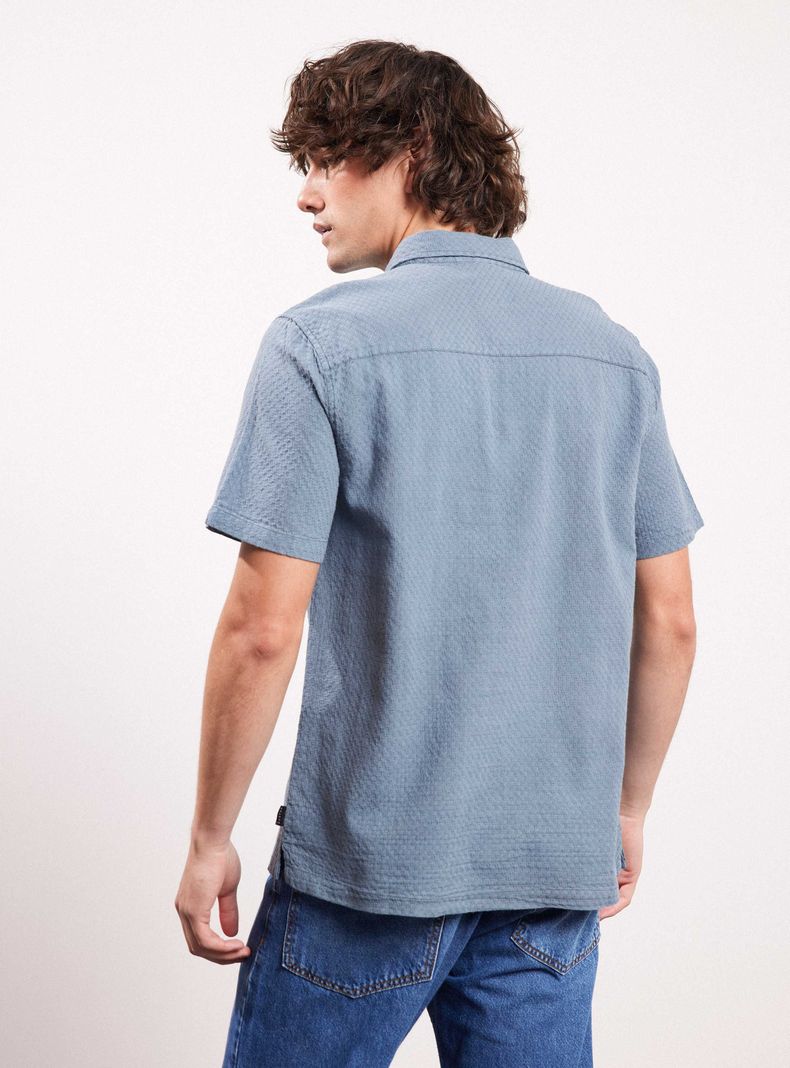 Camisa Texturada Casual Bolsillo Front-1