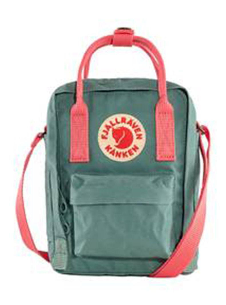 Mochila Sling Forest Green-Peach Pink-0