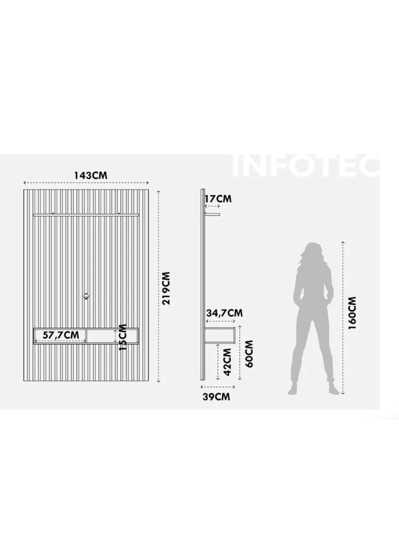 Panel TV Aspen 50" Castaño Off White-1