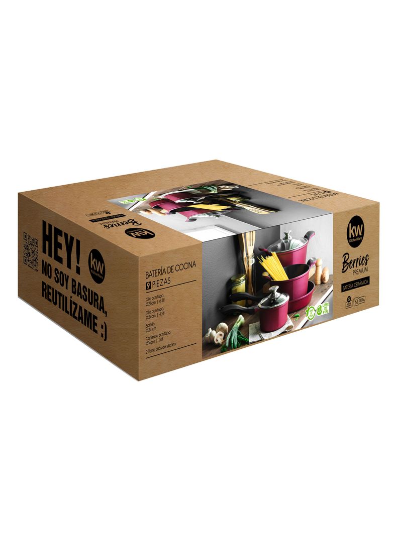 Batería de Cocina 9 Piezas Cerámica Berries-1