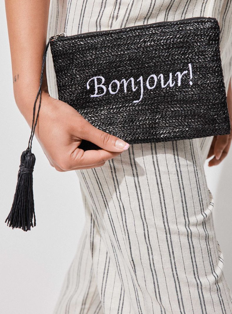 Estuche Efecto Raffia con Forro Estampado-1