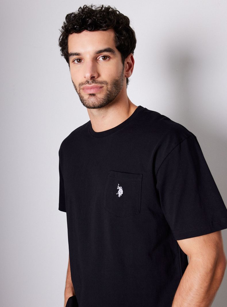 Polera Manga Corta Jersey Con Bolsillo Y Logo-2