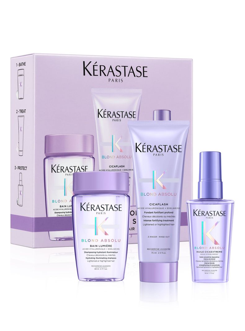 Set  Cabello Rubio Blond Absolu Shampoo 80ml + Acondicionador 75ml + Aceite 50ml Kérastase-0