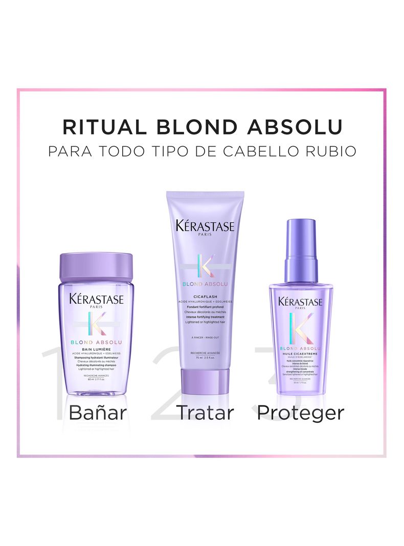 Set  Cabello Rubio Blond Absolu Shampoo 80ml + Acondicionador 75ml + Aceite 50ml Kérastase-1