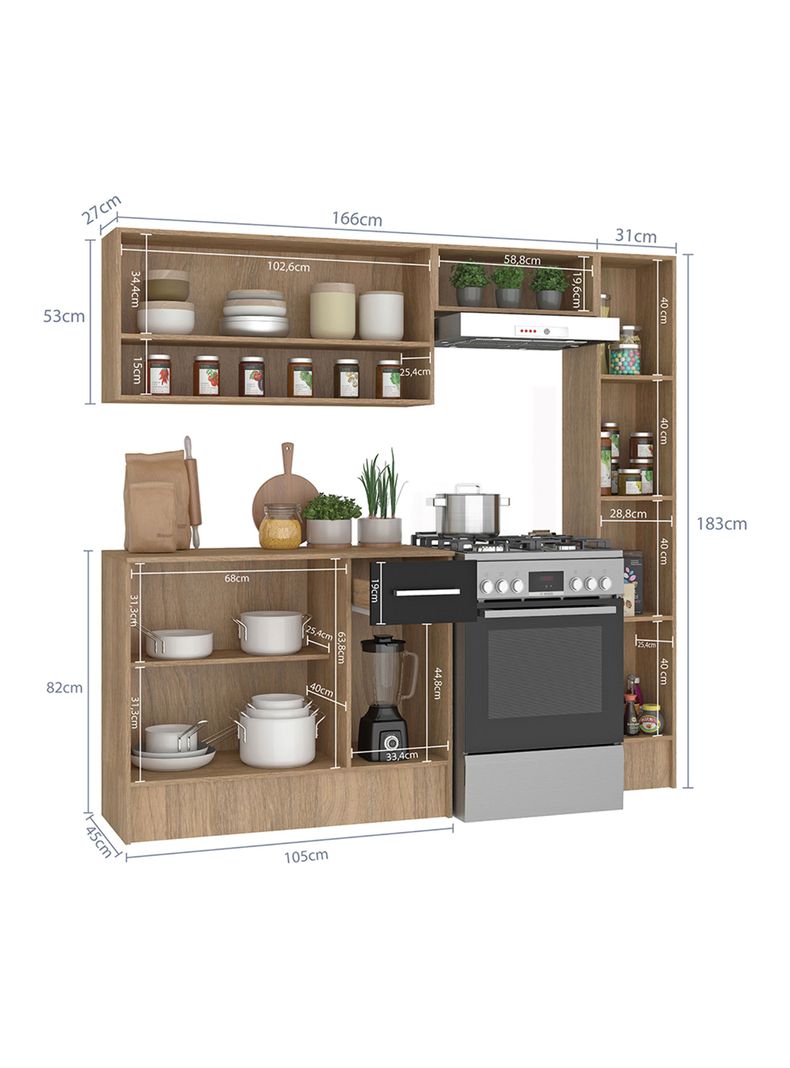 Kit Cocina Madri Simple Negro-1