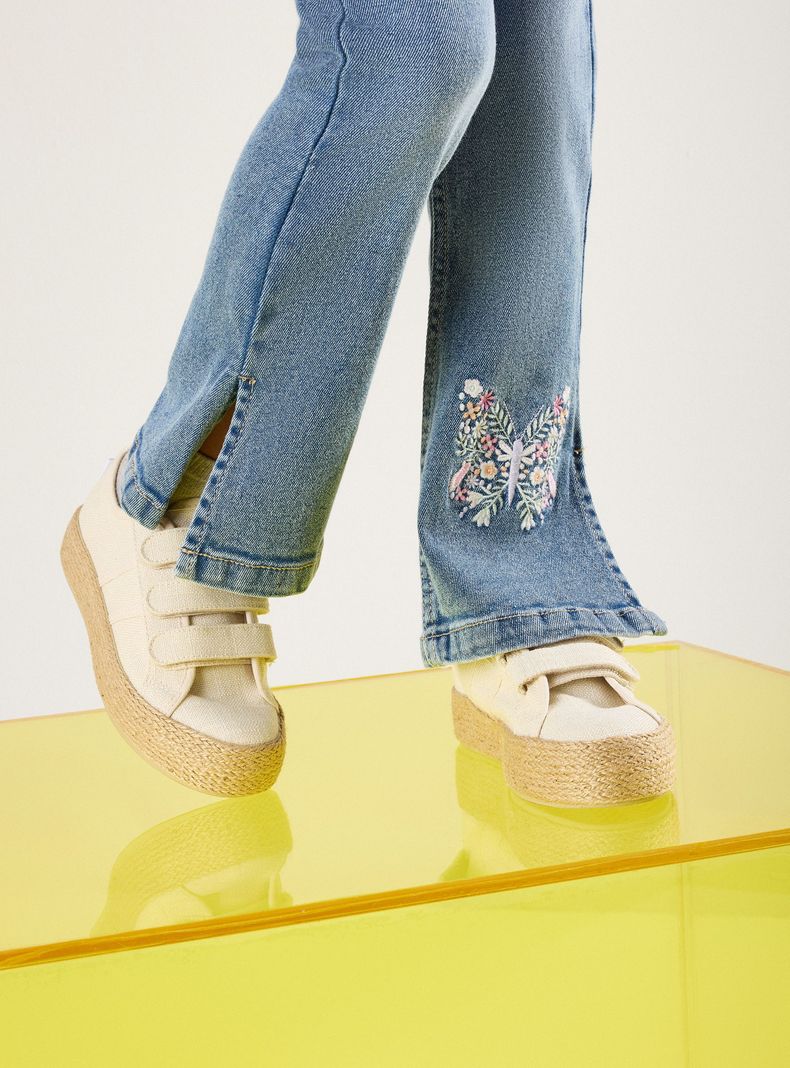 Zapatilla Urbana Lona 3 Velcro con Suela de Yute Niña-0
