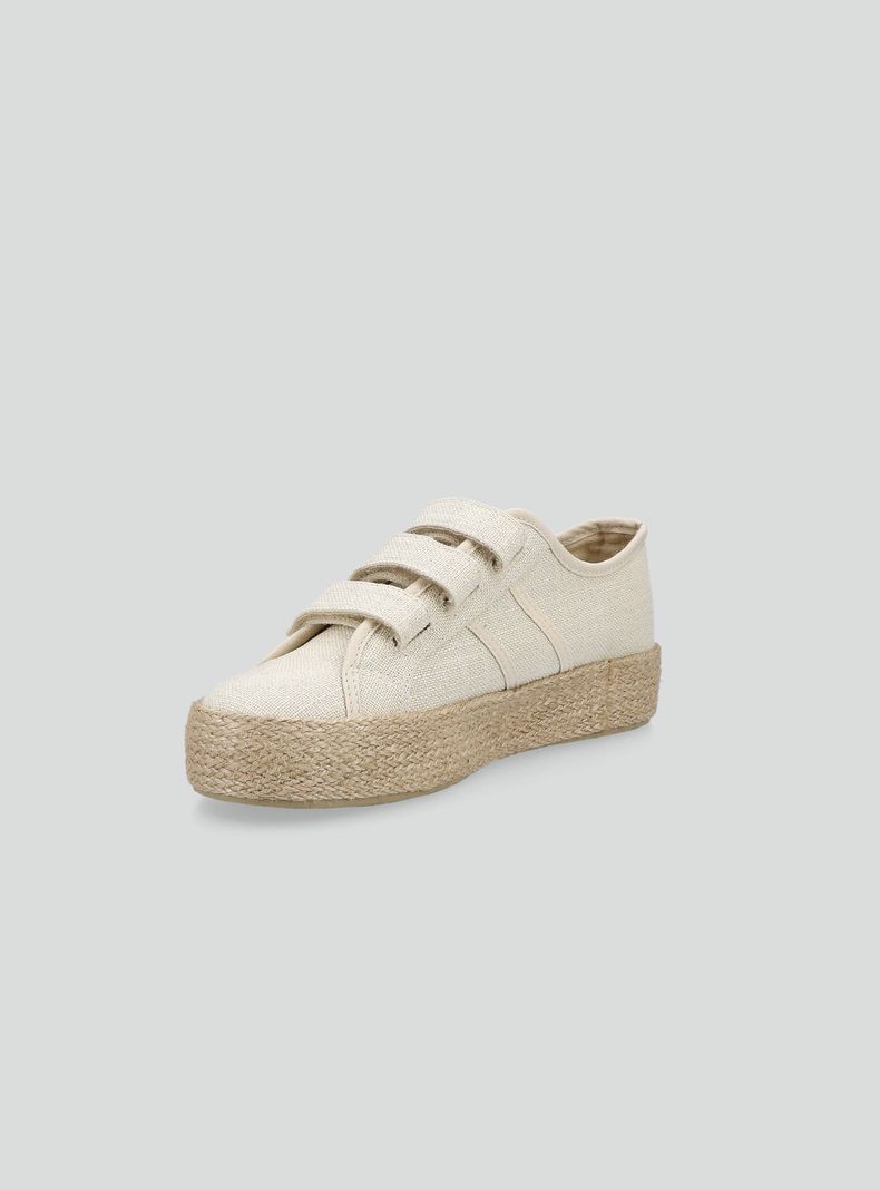 Zapatilla Urbana Lona 3 Velcro con Suela de Yute Niña-2
