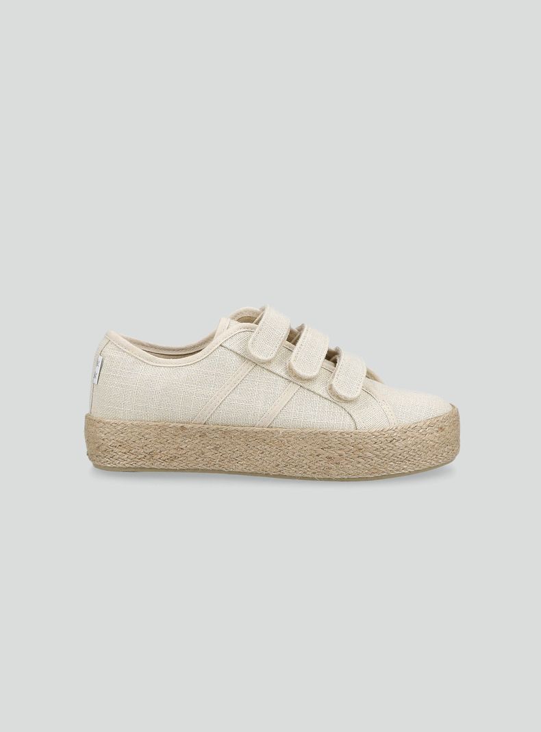 Zapatilla Urbana Lona 3 Velcro con Suela de Yute Niña-1