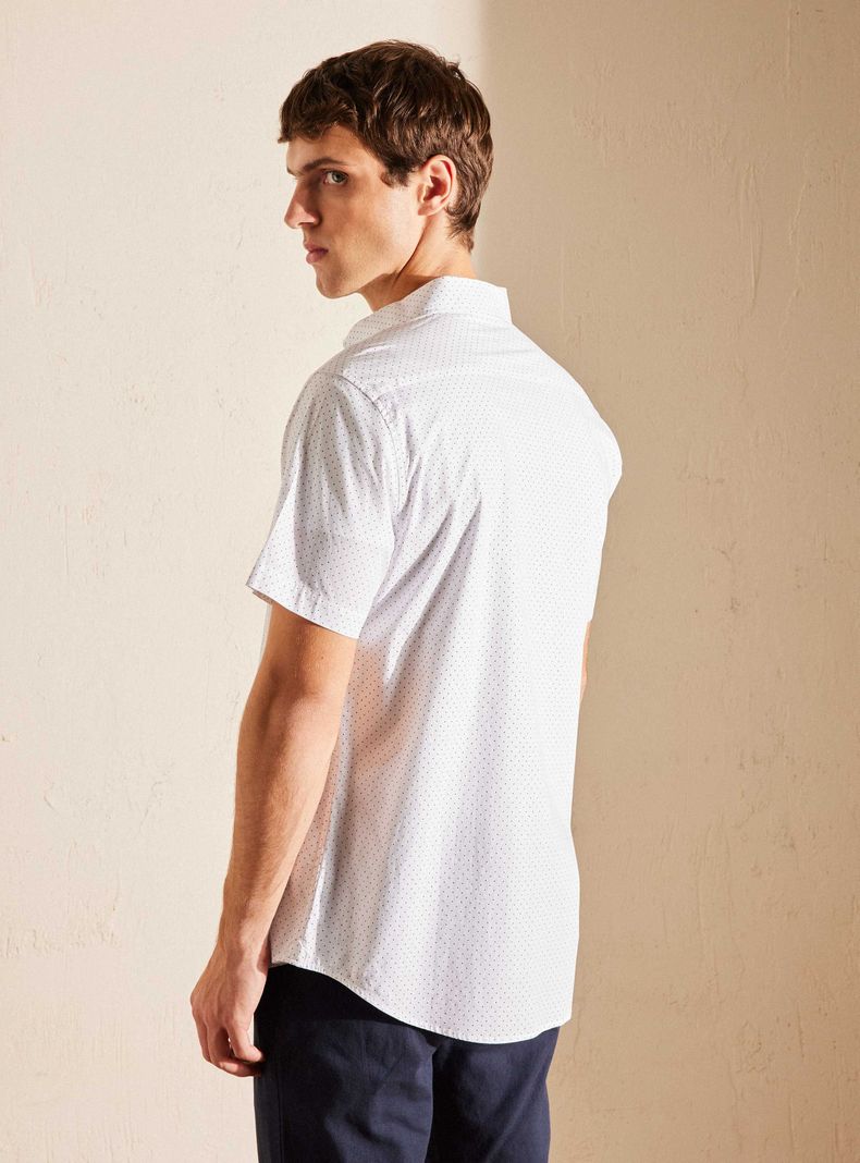 Camisa Mini Print cuello Italiano-1