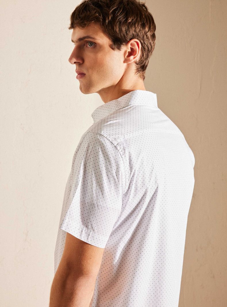 Camisa Mini Print cuello Italiano-3