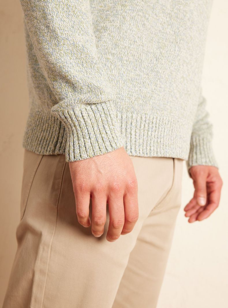 Sweater Cuello Redondo Multicolor Delgado-3