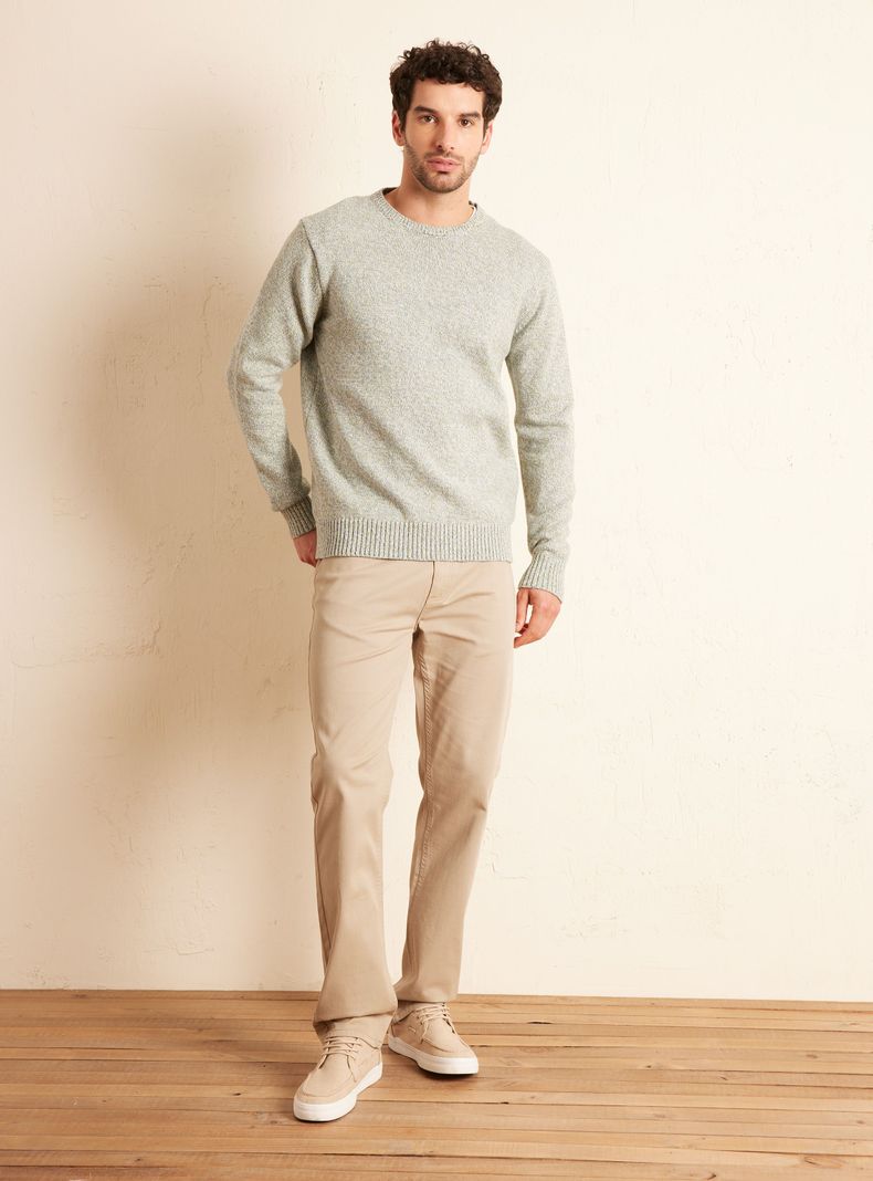 Sweater Cuello Redondo Multicolor Delgado-4