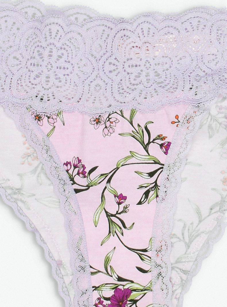 Calzón Bikini Algodón Detalle Encaje-4