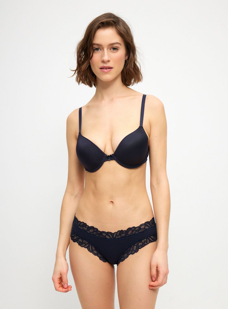 Calzón Bikini Algodón Encaje Tiro Medio-2