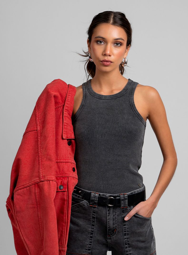 Polera Maru Halter Grafito-0