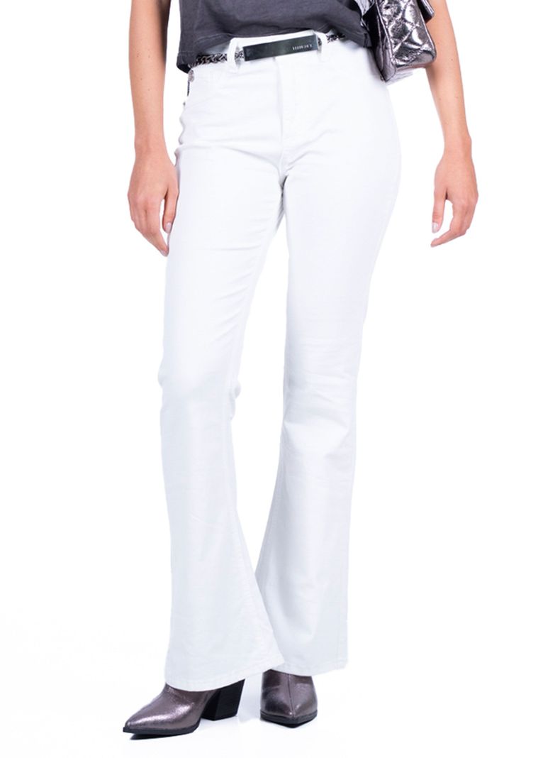 Pantalón Polly Tiro Alto Total White-0