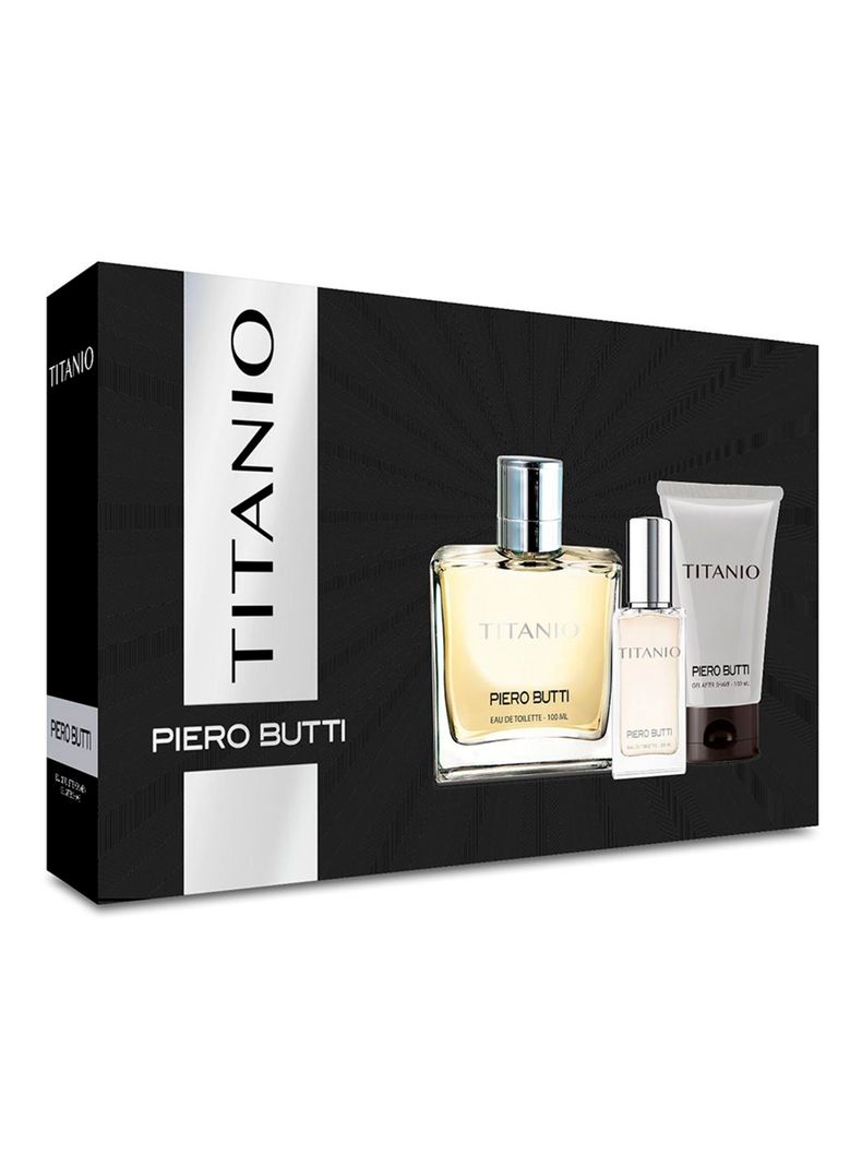 Set Perfume Titanio EDT Hombre 100 ml + Miniatura y After Shave-1
