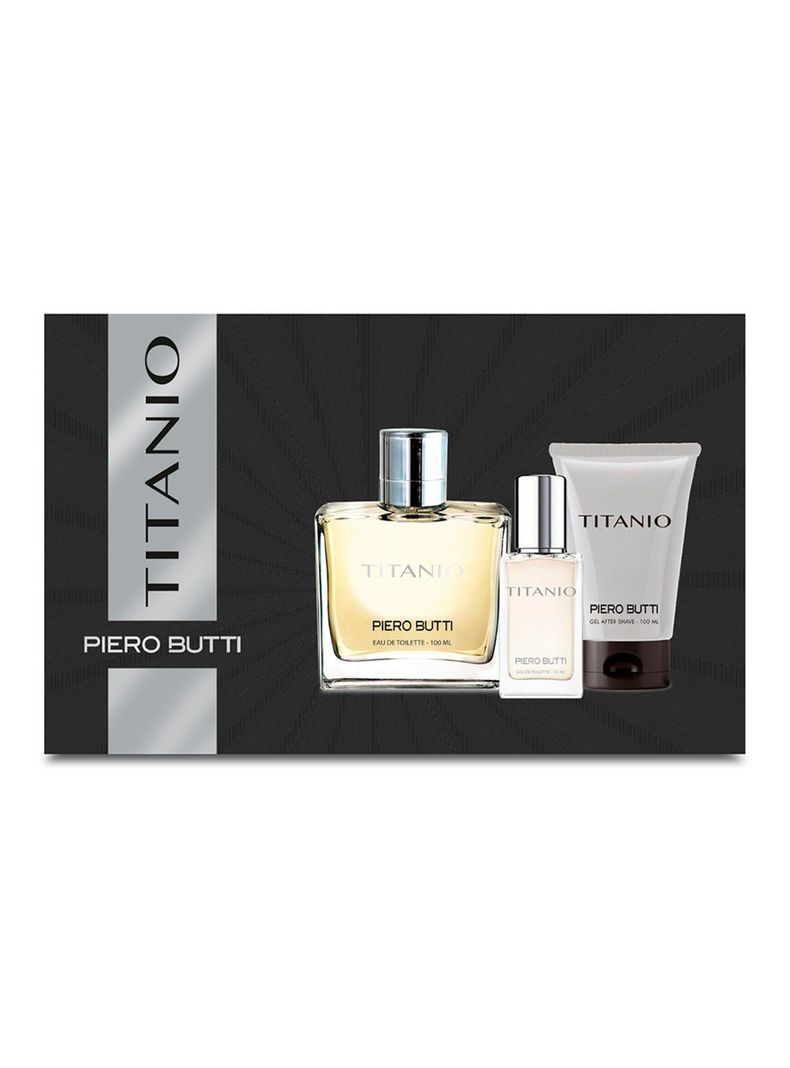 Set Perfume Titanio EDT Hombre 100 ml + Miniatura y After Shave-0