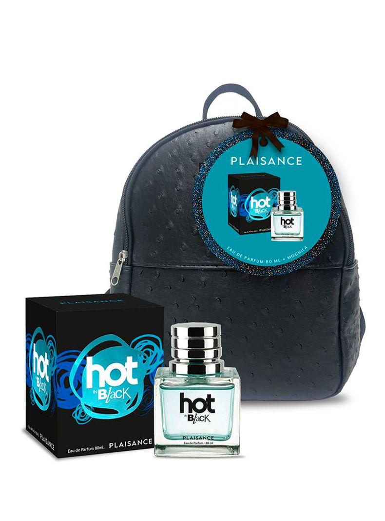 Set Perfume Hot In Black EDP Mujer 80 ml + Mochila-0