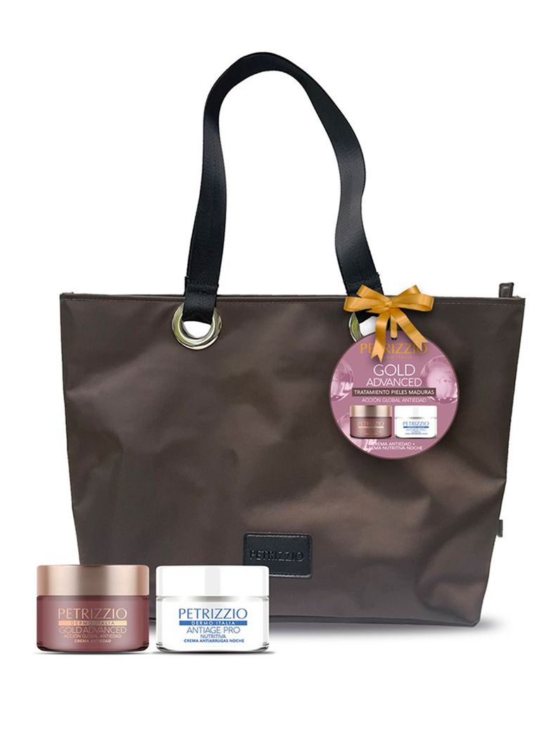 Set Crema Antiedad Gold Advance y Nutritiva + Cartera-0