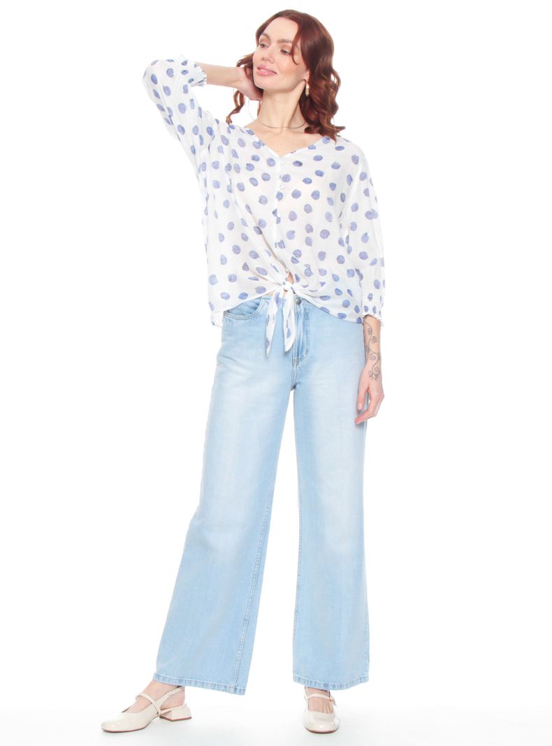 Blusa Manga Tres Cuartos Pu Elasticado-4