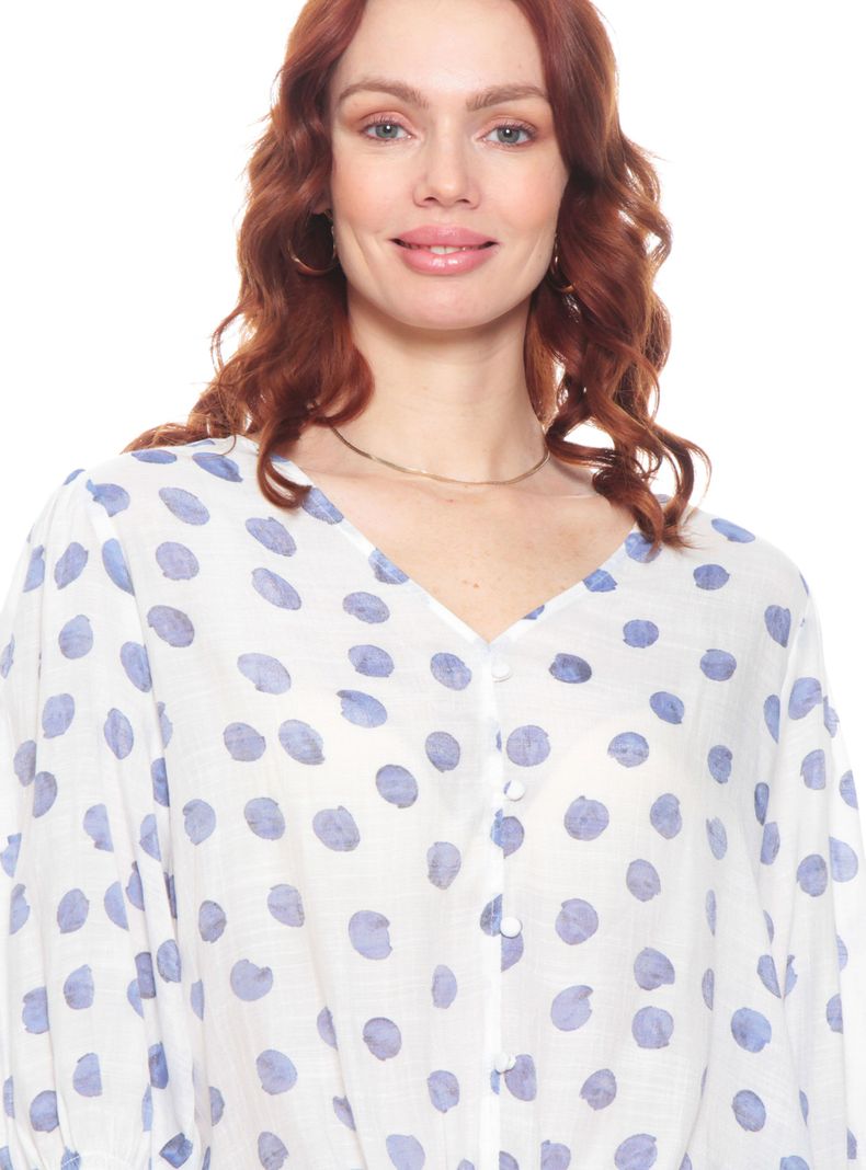 Blusa Manga Tres Cuartos Pu Elasticado-2