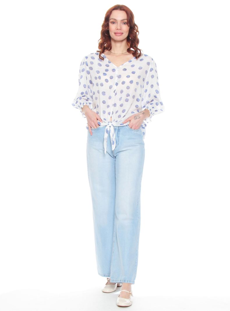 Blusa Manga Tres Cuartos Pu Elasticado-3