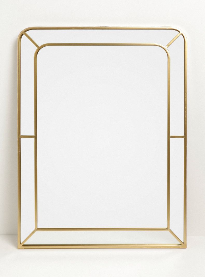 Espejo Rectangular Dorado 60 x 80 cm-0