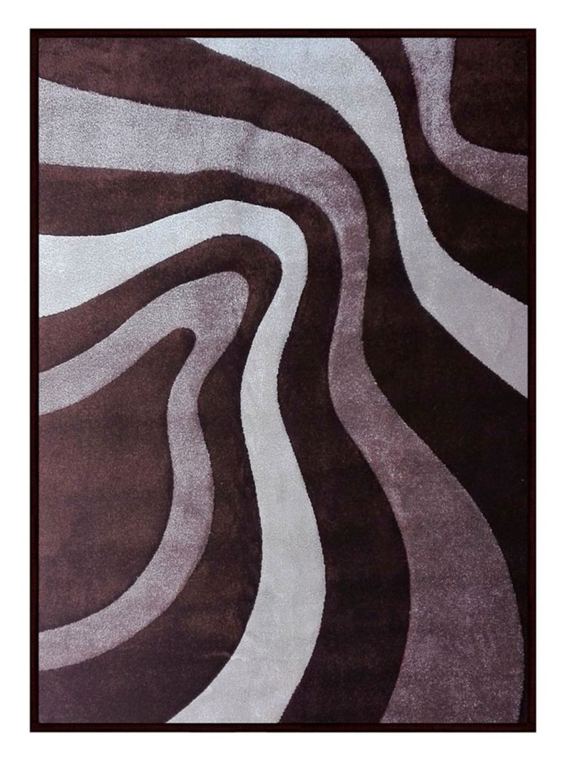Alfombra Frize Carved 150 x 200 cm Valencia Ondas Café-0