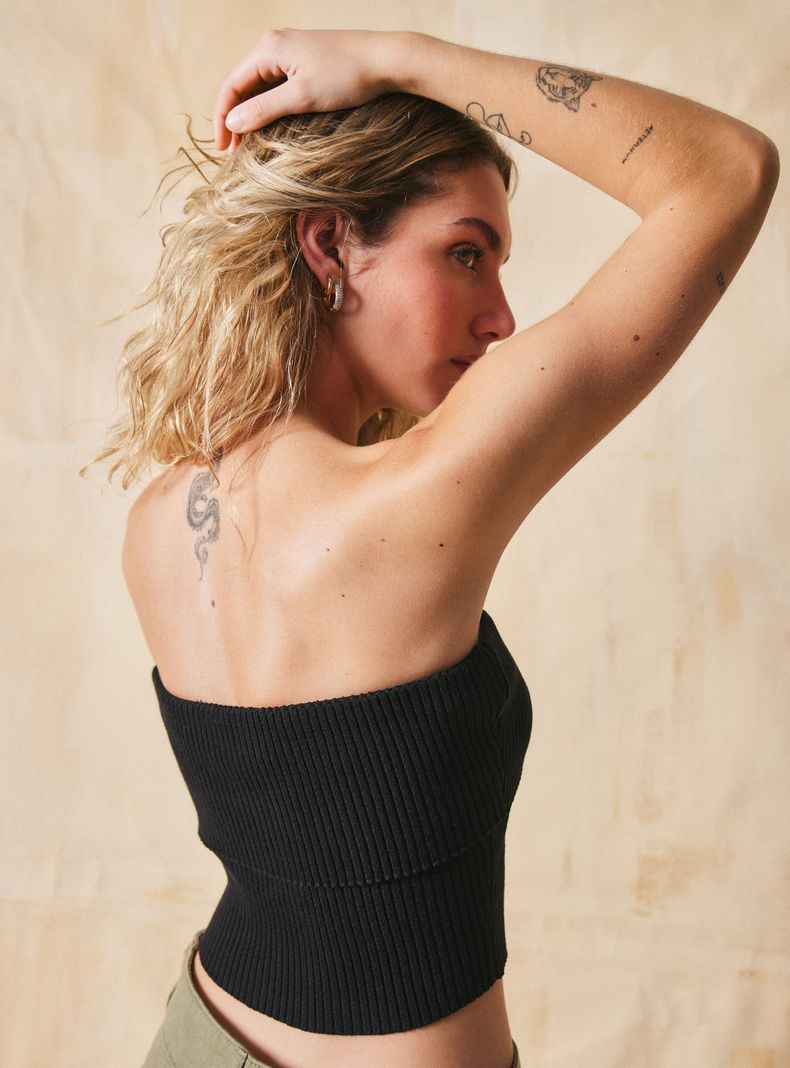 Polera Tejida Strapless-3