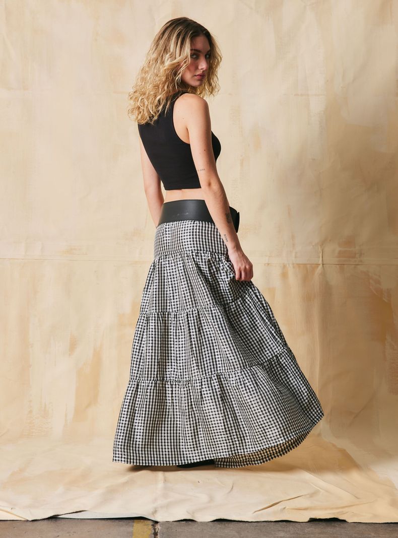Falda Midi Cuadros Maxi-5