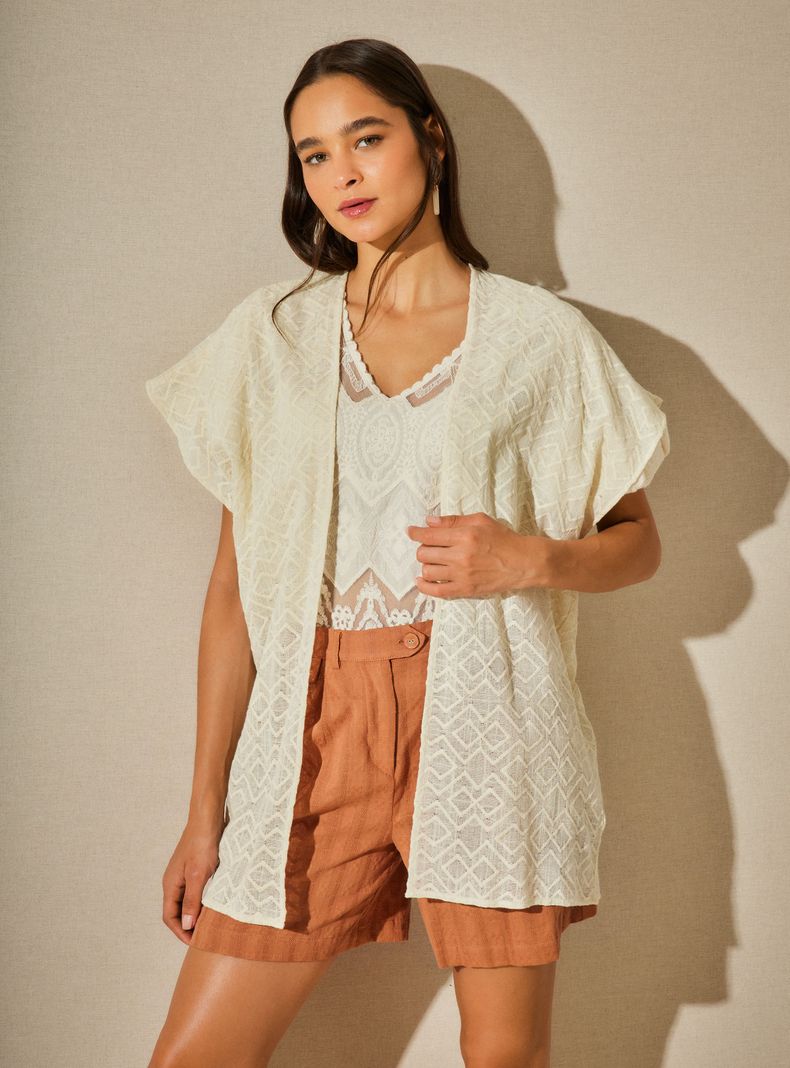 Kimono Tela Diseño Bordado-0