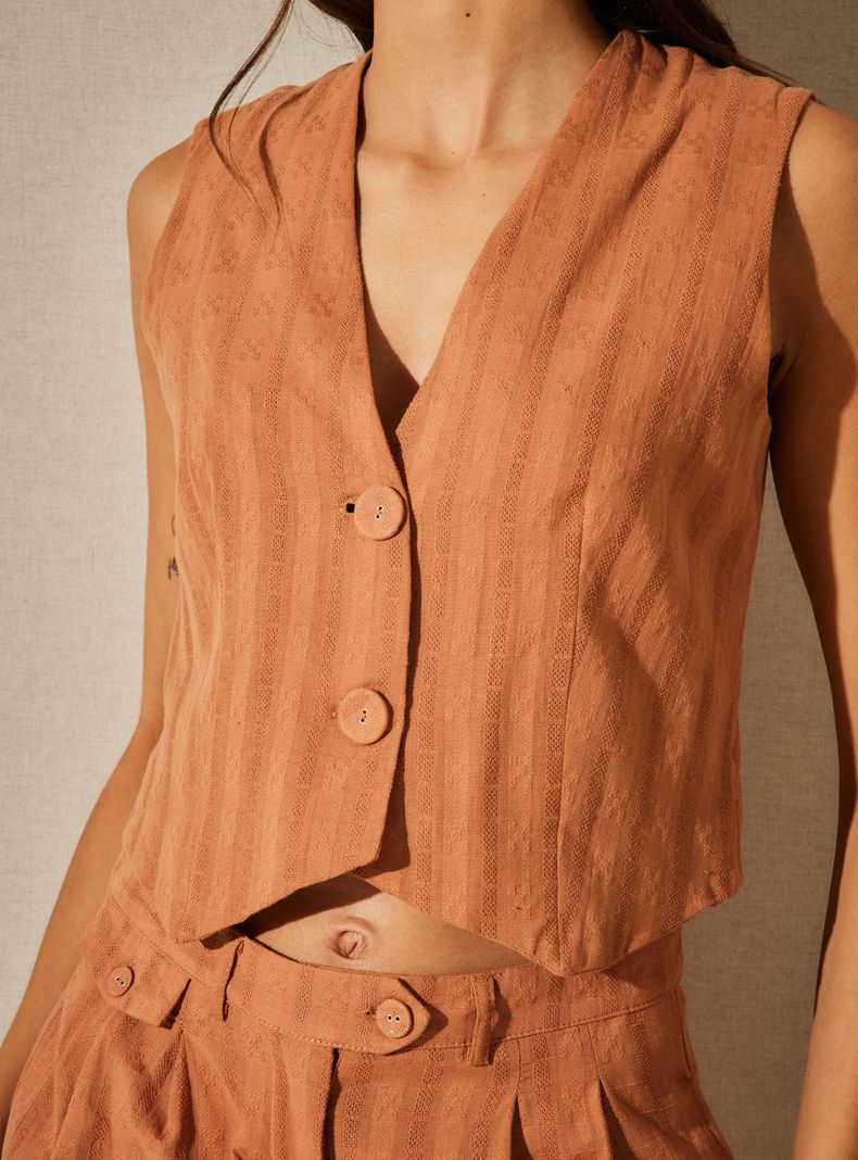 Blusa Vest Tela con Diseño-3
