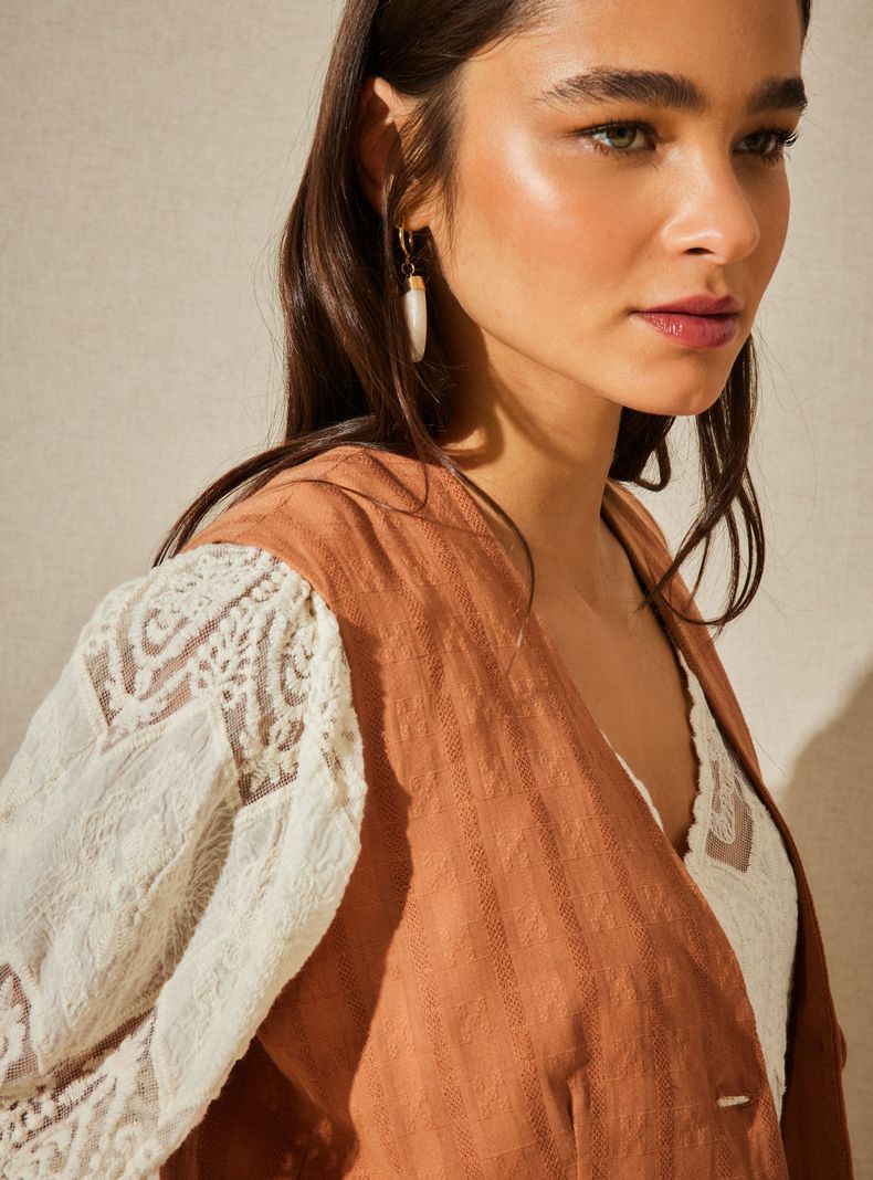 Blusa Vest Tela con Diseño-2