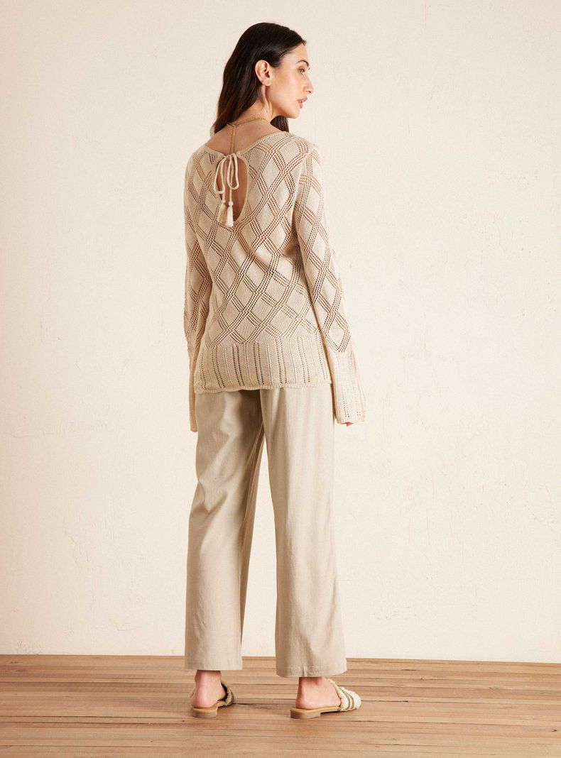 Sweater de Hilo con Brillo y Manga Ancha-5