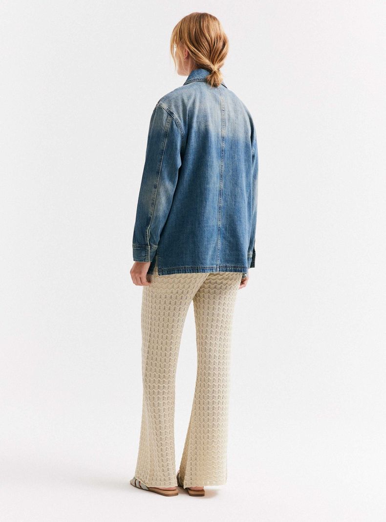 Chaqueta Sobrecamisa Denim con Aplicación de Brillos-5