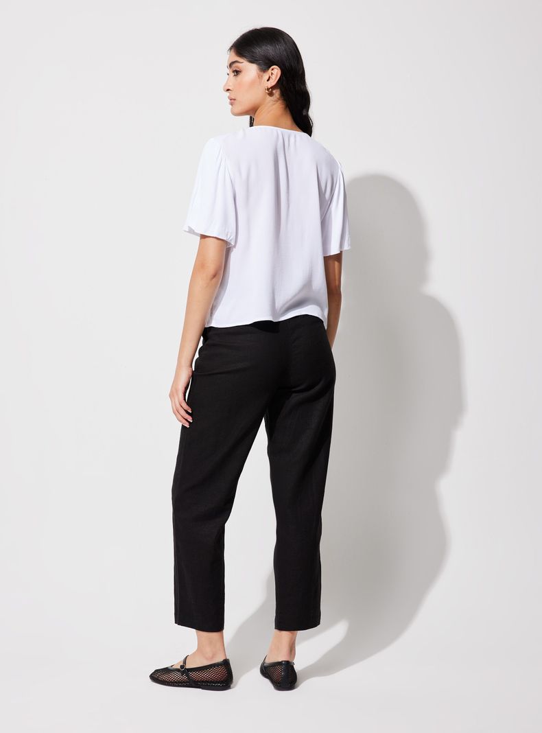 Blusa Tela Texturizada con Mangas Aglobadas-5