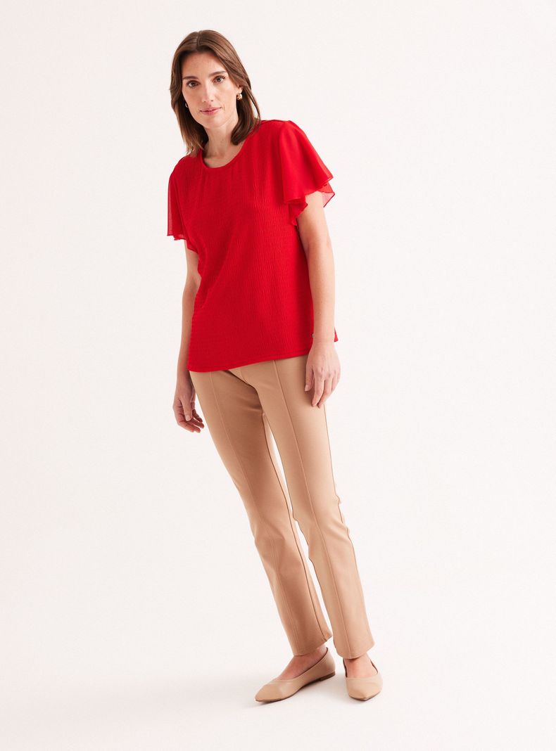 Polera Texturada Mangas en Gasa-4