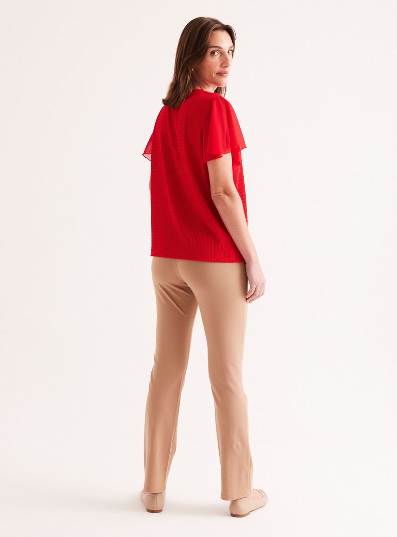 Polera Texturada Mangas en Gasa-5