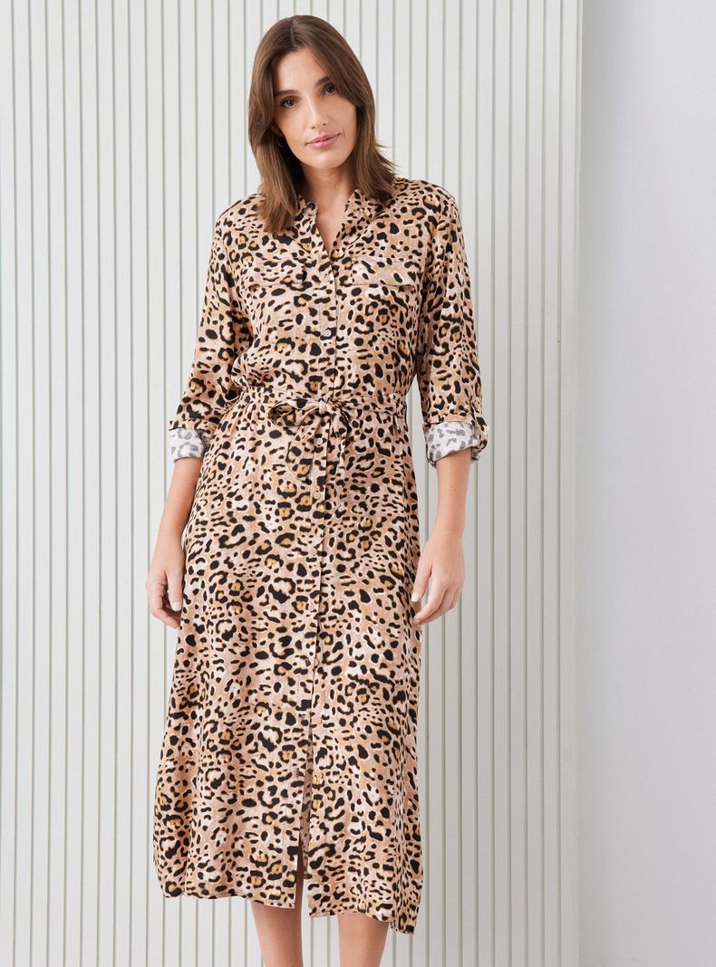 Vestido Camisero con Lazo-0