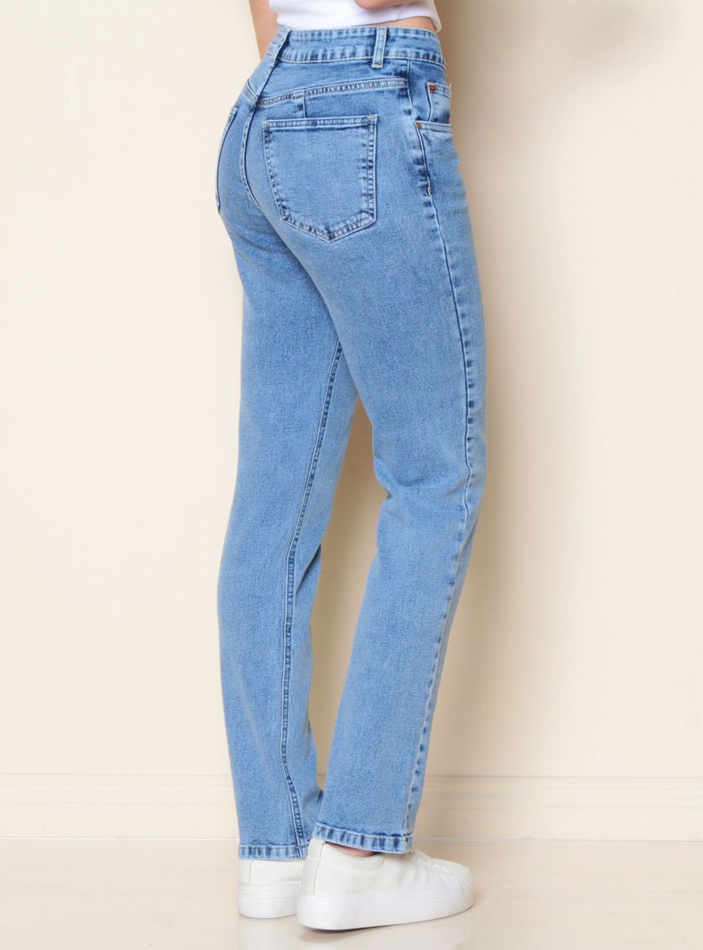 Jeans Pitillo Mother Tiro Alto Push Up Pretina Básica-1