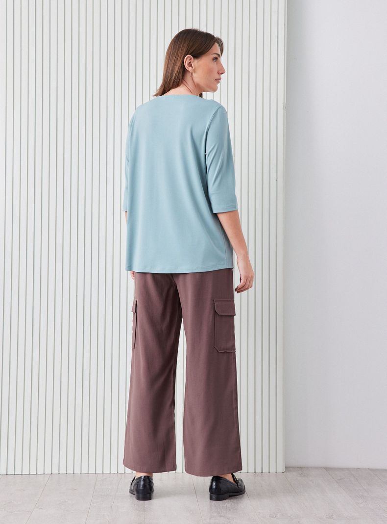 Polera Escote V con Pliegue Central-5