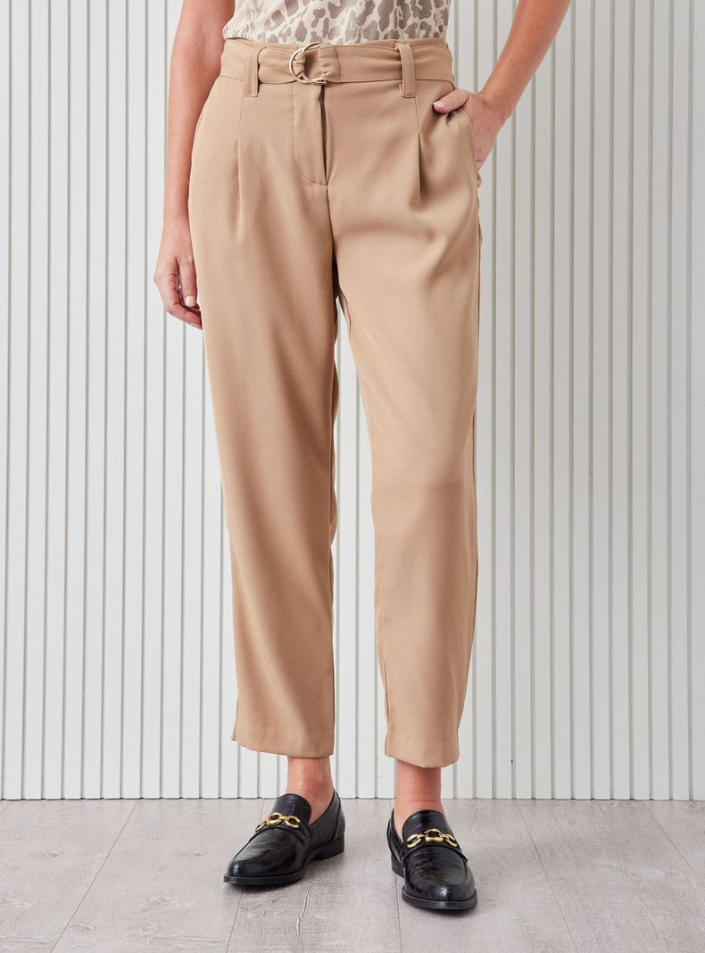 Pantalón Holgado Cintura Alta con Cinturón-0