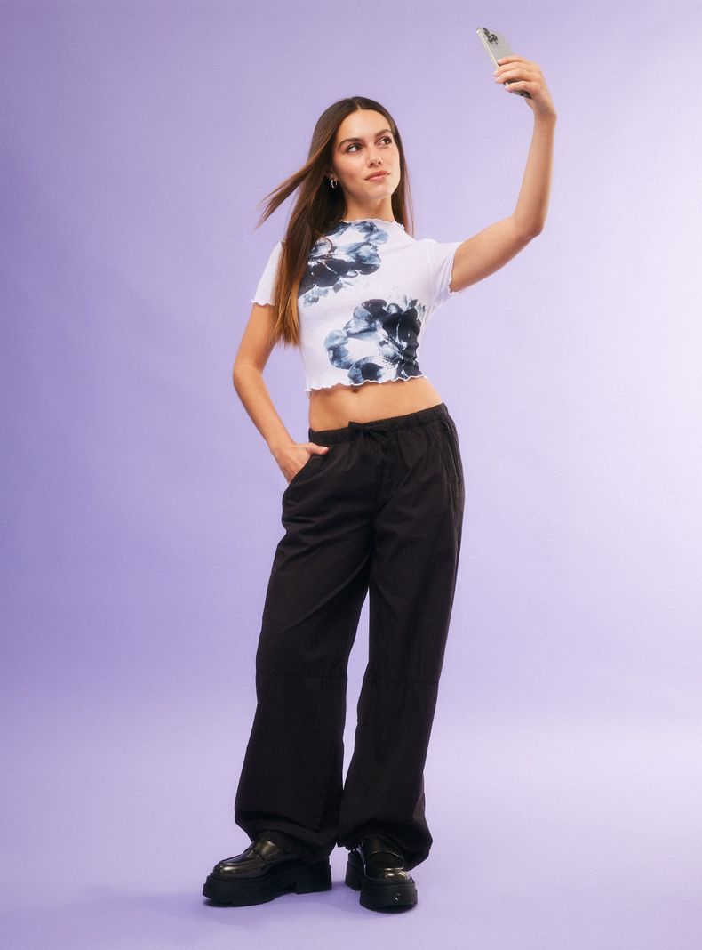 Pantalón Tipo Parachute Lavado-4