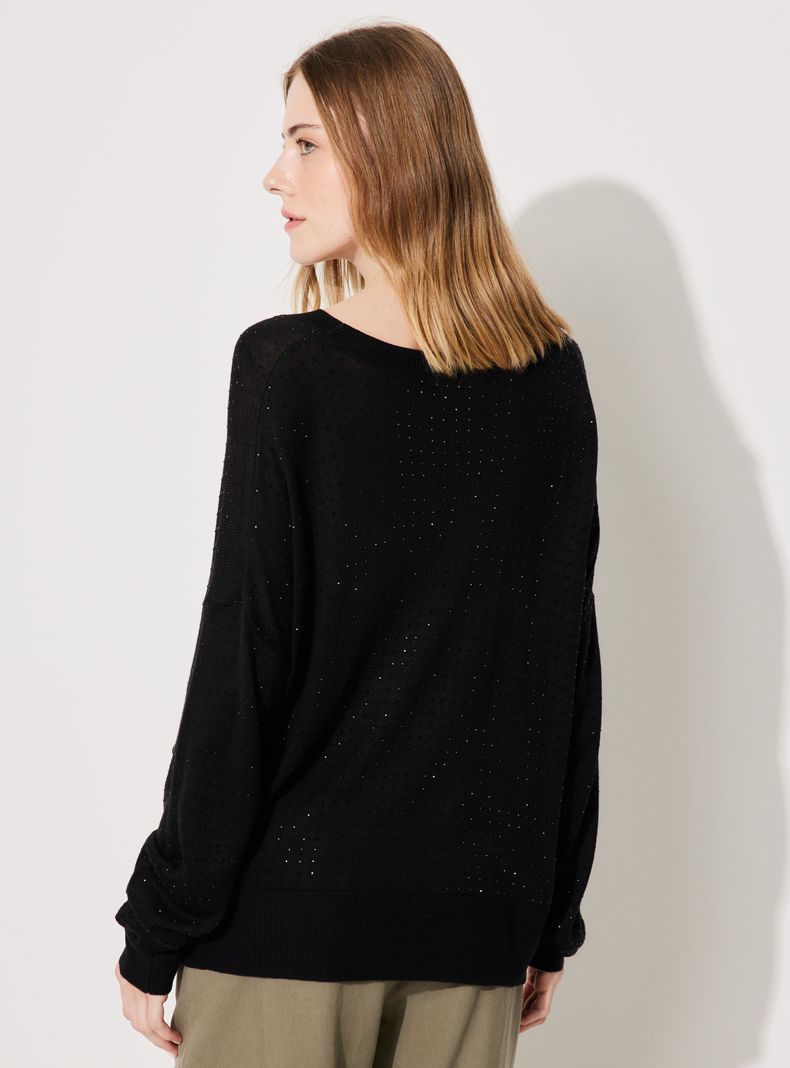 Sweater Tejido Liviano Full Aplicación de Strass-1
