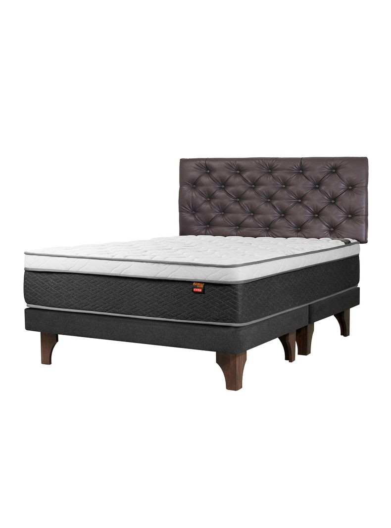 Cama Europea Everest Cobre King Respaldo Capitoné-0