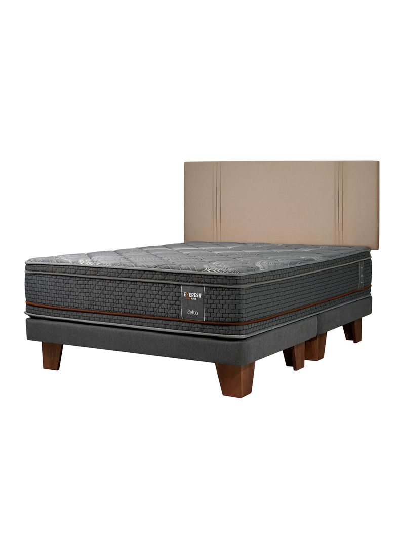 Cama Europea Everest Copper Black King Respaldo Dublín Arena-0