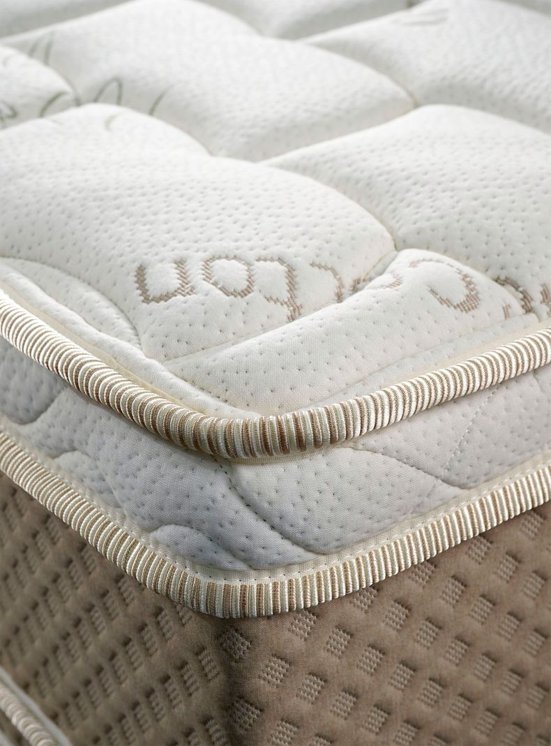 Cama Europea Cotton Organic 2 Plazas Base Dividida + Respaldo Capitoné-3