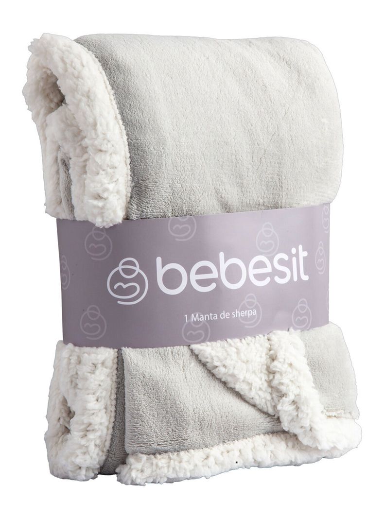 Manta de Sherpa Gris Bebesit-0
